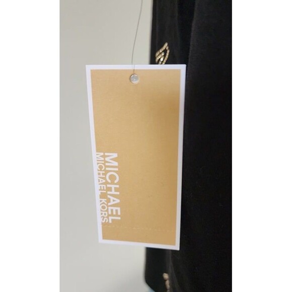 Michael Kors Black & Gold Studded Women's Logo T-Shirt. Size: Medium. NWT - Picture 7 of 9